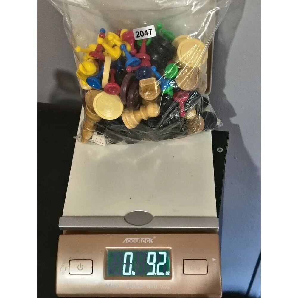 Random Replacement Board Game Pieces Wooden Chess, Checkers, Dices, Variety